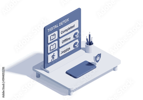 Digital Detox Concept Achieving a state of offline tranquility and mental rejuvenation for well-being