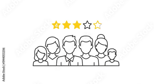Customer satisfaction rating with four out of five stars.