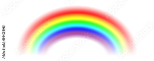 Rainbow with transparent effect. Spectral RGB gradient on the arc. Weather elemen, good luck and right path symbol. Vrctor overlay