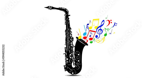Saxophone instrument music jazz black.