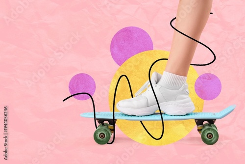 Leg of young woman in white...