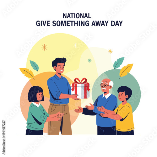 Family and friends exchange gifts on National Give Something Away Day