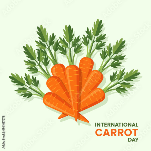 Fresh Carrots With Green Tops Celebrating International Carrot Day