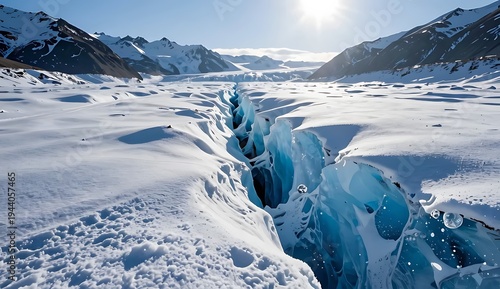 Glacier Crevasse Ice Canyon
