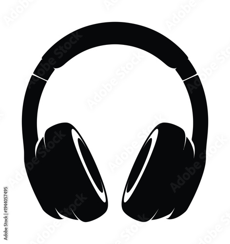 Vector of modern over-ear headphones with a sleek design