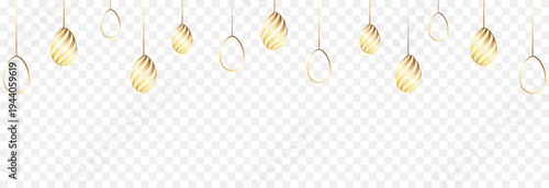 Konstfotografi Hanging golden Easter eggs PNG