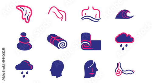 Set of 12 Wellness and Spa Vector Icons