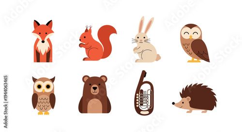 Cartoon forest animals illustration