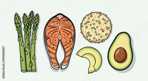 Healthy Food Ingredients For A Balanced Diet.
