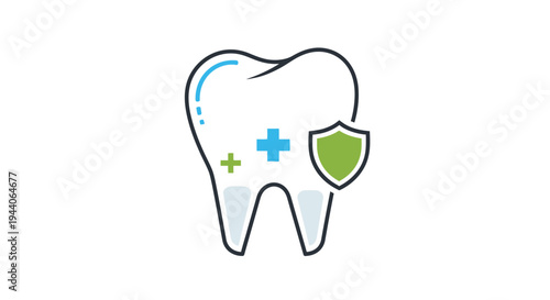 Healthy Tooth Shield Protection Medical Symbol.