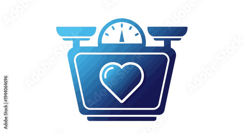 Heart on a Scale Representing Health and Well-being.
