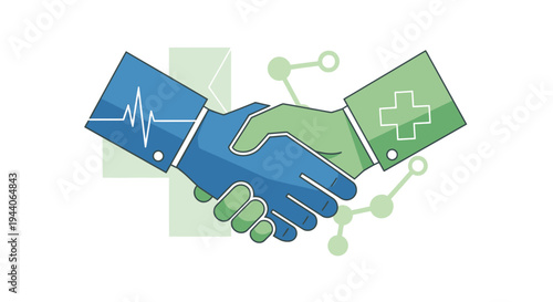 Healthcare Partnership Agreement Handshake Symbolizing Collaboration.