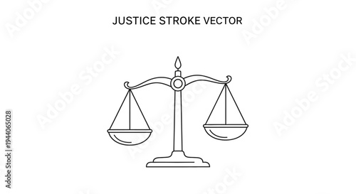 Justice Scale Vector Illustration Symbol of Law and Balance.