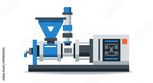 Industrial Plastic Injection Molding Machine Illustration.