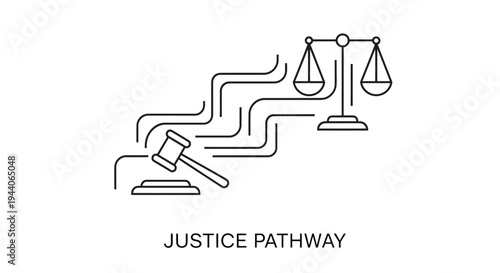 Justice Pathway Symbolizing Legal Process and Fairness.