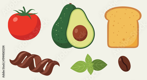 Ingredients for a Delicious Avocado Toast Breakfast Meal.