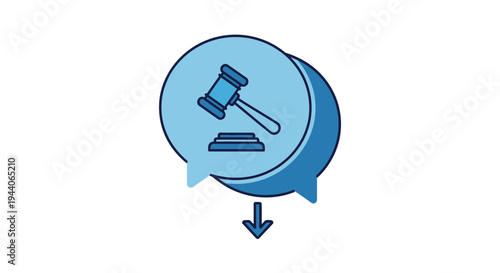 Legal Consultation and Advice Symbolized by Gavel in Speech Bubble.