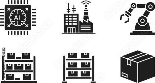 Industrial and technological icons set