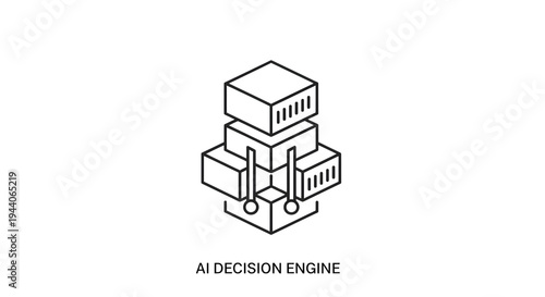 Wallpaper Mural AI decision engine icon, line art illustration isolated on White Background Torontodigital.ca