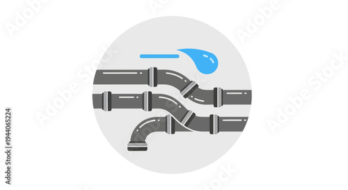 Leaking Plumbing System Illustration.