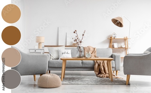 Interior of light living ro...