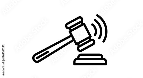 Legal Gavel Sound Icon Representing Justice and Law.