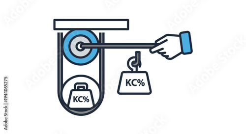 Mechanical advantage pulley system lifting weight.