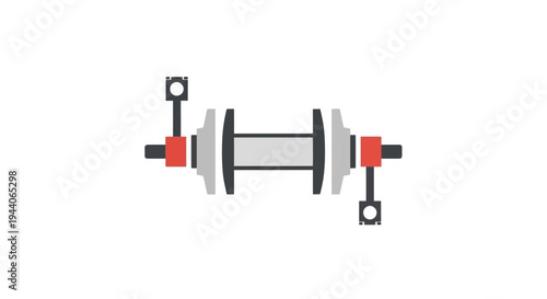 Mechanical Crankshaft Assembly with Connecting Rods.