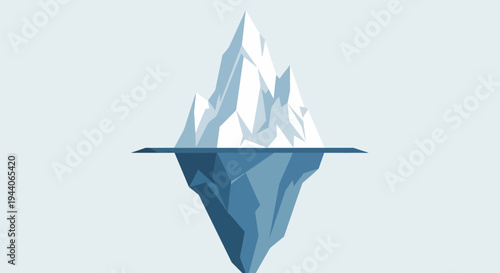 Majestic Iceberg Floating in a Calm Blue Ocean.