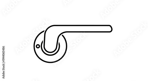 Modern Door Handle Lever Icon Simple Line Art.