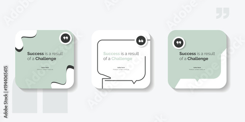 Set Bubble testimonial banner, quote, infographic. Social media post template designs for quotes. Empty speech bubbles, quote bubbles and text box