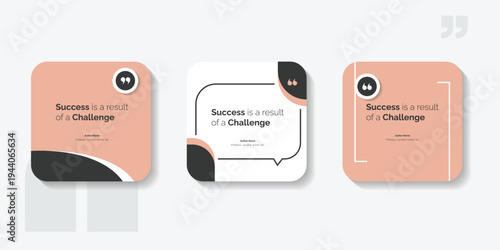 Set Bubble testimonial banner, quote, infographic. Social media post template designs for quotes. Empty speech bubbles, quote bubbles and text box