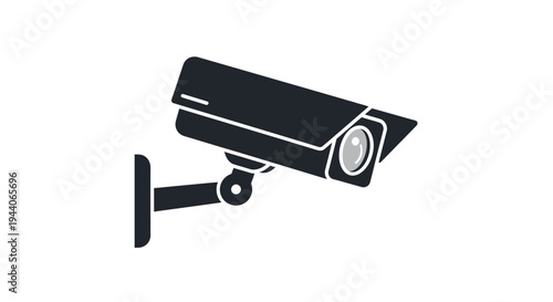 Modern Security Camera Mounted on Wall for Surveillance.