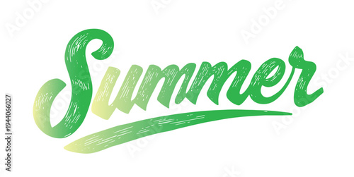 Summer, hand drawn calligraphy. 