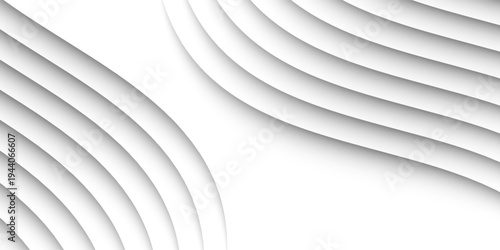 Abstract Curved Shapes. White Circular Background. Abstract background. 3d illustration