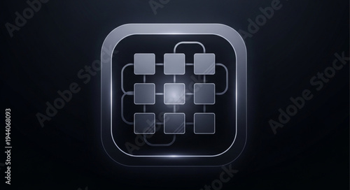 Abstract digital network diagram with interconnected nodes and lines.