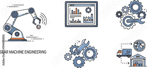 Industrial automation and manufacturing technology concept