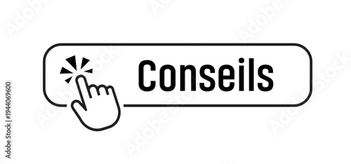 conseils text on white background. tips in french language	