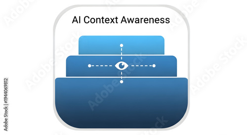 Wallpaper Mural AI Context Awareness icon, blue gradient design isolated on White Background Torontodigital.ca