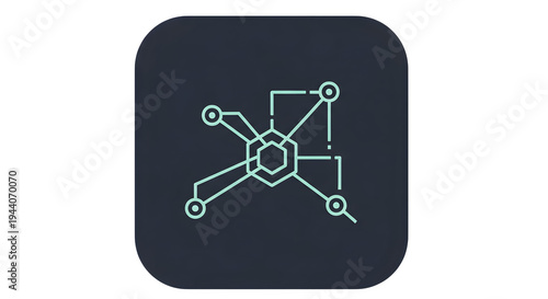 Wallpaper Mural Neon green circuit network icon on dark background isolated on White Background Torontodigital.ca