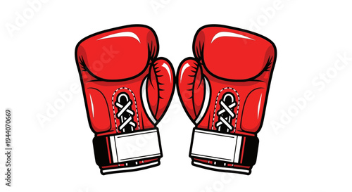 Pair of Red Boxing Gloves Ready for a Fight.