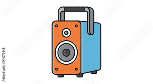 Portable Bluetooth Speaker with Handle and Colorful Design.