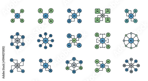 Wallpaper Mural Set of 12 network connection icons vector isolated on White Background Torontodigital.ca