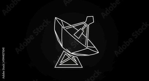 Satellite Dish Antenna Receiving Signals From Space.