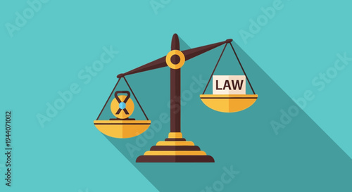 Scales of Justice with Law and X Symbol.