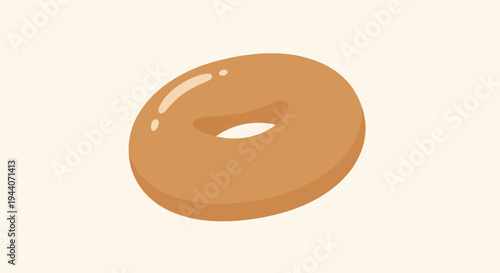 Simple Glazed Donut Isolated on a Light Background.