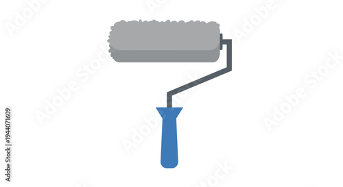 Simple Illustration of a Paint Roller Tool.