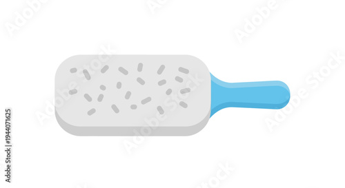 Simple Illustration of a Pet Grooming Brush with Fur.