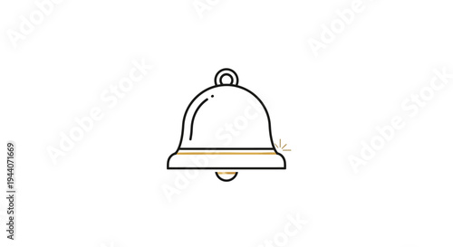 Simple Line Art Bell Icon Notification Symbol.