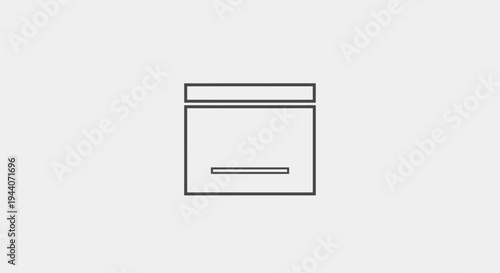 Simple Line Art Icon of a Cabinet or Drawer.